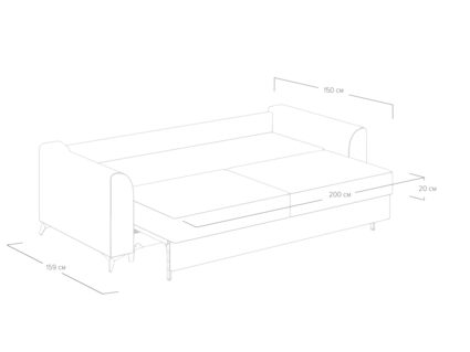 Диван Сонум Dario Рогожка голубой