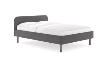 Кровать мягкая в скандинавском стиле Сонум Hanna Багама серый (с основанием)