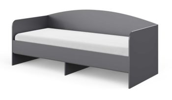 Кровать корпусная в современном стиле Сонум Crystal Графит (с основанием из ДСП)