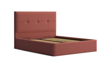 Кровать мягкая оранжевая Lonax Алегра велюр Dolly-3 (с подъемным механизмом)