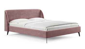 Кровать мягкая в скандинавском стиле Сонум Rosa Вельвет Латте (с основанием)