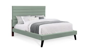 Кровать мягкая в скандинавском стиле Фиеста Мебель Сими велюр Vivaldi 09 зеленый (с основанием)