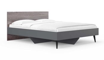 Кровать корпусная 160х200 см Сонум Ines Ясень анкор + серый (с основанием из ДСП)