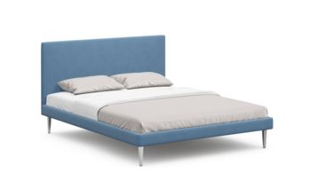 Кровать мягкая в скандинавском стиле Moon Trade Moon Family 1256 голубой велюр 74-156 (с основанием)