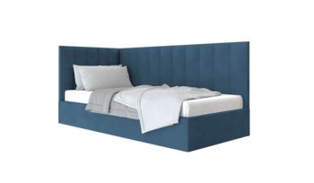 Кровать детская 80х180 см Beautyson Vivien угловая велюр Formula 767 темно-синий (с подъемным механизмом)