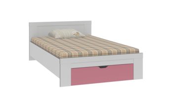 Кровать Формула мебели Дельта-19.02 Сильвер Белый/Розовый