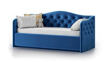 Кровать синяя Nuvola Elea Velutto 26 (с подъемным механизмом)