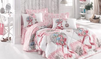 Комплект постельного белья с цветами Cotton Box 1020-04 с покрывалом
