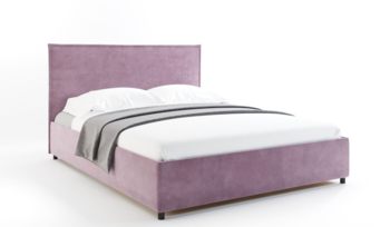 Кровать мягкая фиолетовая DreamLine Абрис велюр серо-розовый (с подъемным механизмом)