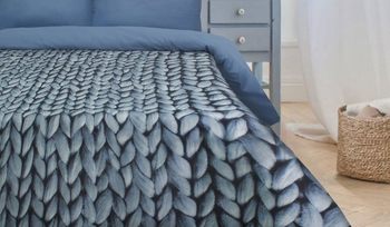Комплект постельного белья из мако-сатина Этель Мягкие сны синий