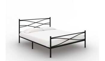 Кровать металлическая 140x200 см ProSon Страйп Черный (с основанием)