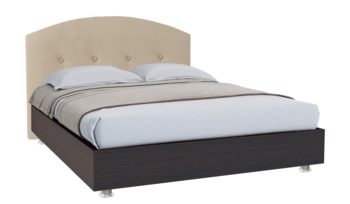 Кровать в классическом стиле Промтекс-Ориент Элва Мэйс венге + бежевый (с основанием)