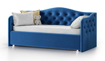 Кровать синяя Nuvola Elea Velutto 26 (с основанием)