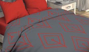 Комплект постельного белья с геометрическими фигурами (круг, квадрат, прямоугольник) Этель Коралловый лепесток