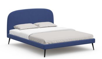 Кровать мягкая в скандинавском стиле Moon Trade Moon Family 1234 синий велюр 36-212 (с основанием)