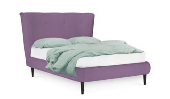 Кровать мягкая фиолетовая Фиеста Мебель Дублин велюр Vivaldi 18 фиолетовый (с основанием)
