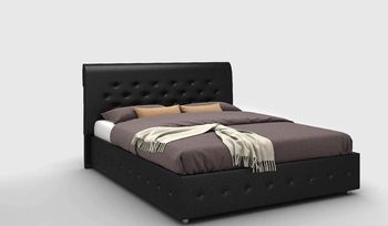 Кровать мягкая с обивкой из экокожи Sleeptek Premier 1 Экоожа Black (с основанием)