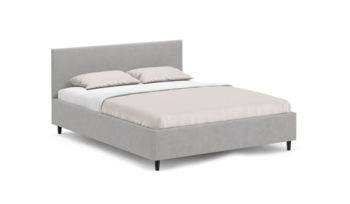 Кровать мягкая в скандинавском стиле Moon Trade Moon Family 1259 светло-серый велюр 74-5 (с подъемным механизмом)