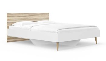 Кровать корпусная в скандинавском стиле Сонум Ines Ясень ориноко + белый (с основанием из ДСП)