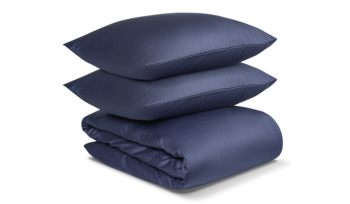 Комплект постельного белья синий Tkano Essential темно-синий (сатин)
