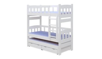 Кровать детская 80х180 см Фиеста Мебель Фьюжен 2 Бук белая двухъярусная 