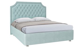 Кровать голубая Sontelle Кеслин Velutto 14 (с основанием)