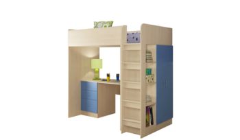 Кровать шкаф Формула мебели Теремок-3 Дуб молочный/Голубой