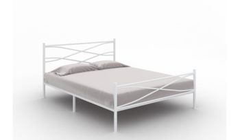Кровать белая металлическая ProSon Страйп Белый (с основанием)