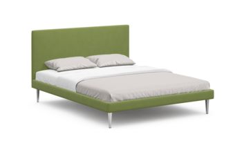 Кровать мягкая в скандинавском стиле Moon Trade Moon Family 1256 зелёный велюр 74-160 (с основанием)