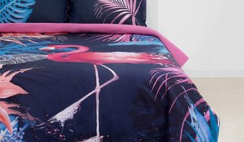 Комплект постельного белья 1,5-спальное из хлопка Этель Фламинго
