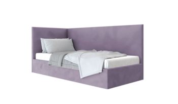 Кровать мягкая фиолетовая Beautyson Adelina угловая велюр Formula 890 фиолетовый (с основанием)
