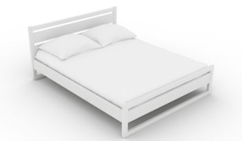 Кровать из массива 140x200 см Арско Астра Белая Эмаль (с основанием)