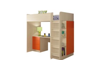 Кровать шкаф Формула мебели Теремок-3 Дуб молочный/Оранжевый