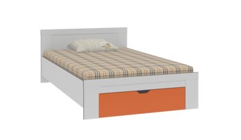 Кровать Формула мебели Дельта-19.02 Сильвер Белый/Оранжевый