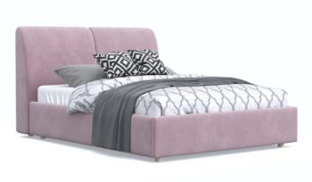 Кровать мягкая розовая Арско Бекка Микрошеннил Frida 18 (с основанием)
