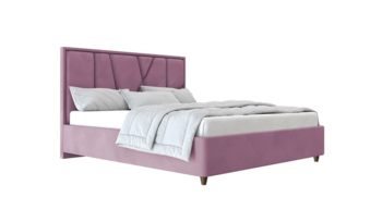 Кровать мягкая розовая Beautyson Helga велюр Formula 392 розовый (с основанием)