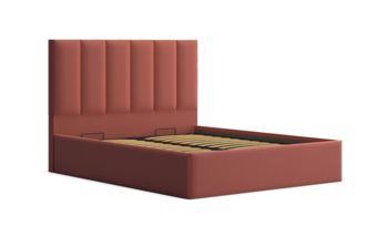 Кровать мягкая оранжевая Lonax Милана велюр Dolly-3 (с подъемным механизмом)