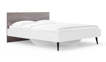 Кровать корпусная в скандинавском стиле Сонум Ines Ясень анкор + белый (с основанием из ДСП)