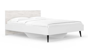 Кровать корпусная в скандинавском стиле Сонум Ines Ясмунд + белый (с основанием из ДСП)