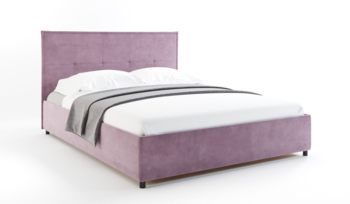 Кровать мягкая фиолетовая DreamLine Йорк велюр серо-розовый (с подъемным механизмом)