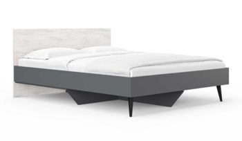 Кровать корпусная 180х200 см Сонум Ines Ясмунд + серый (с основанием из ДСП)